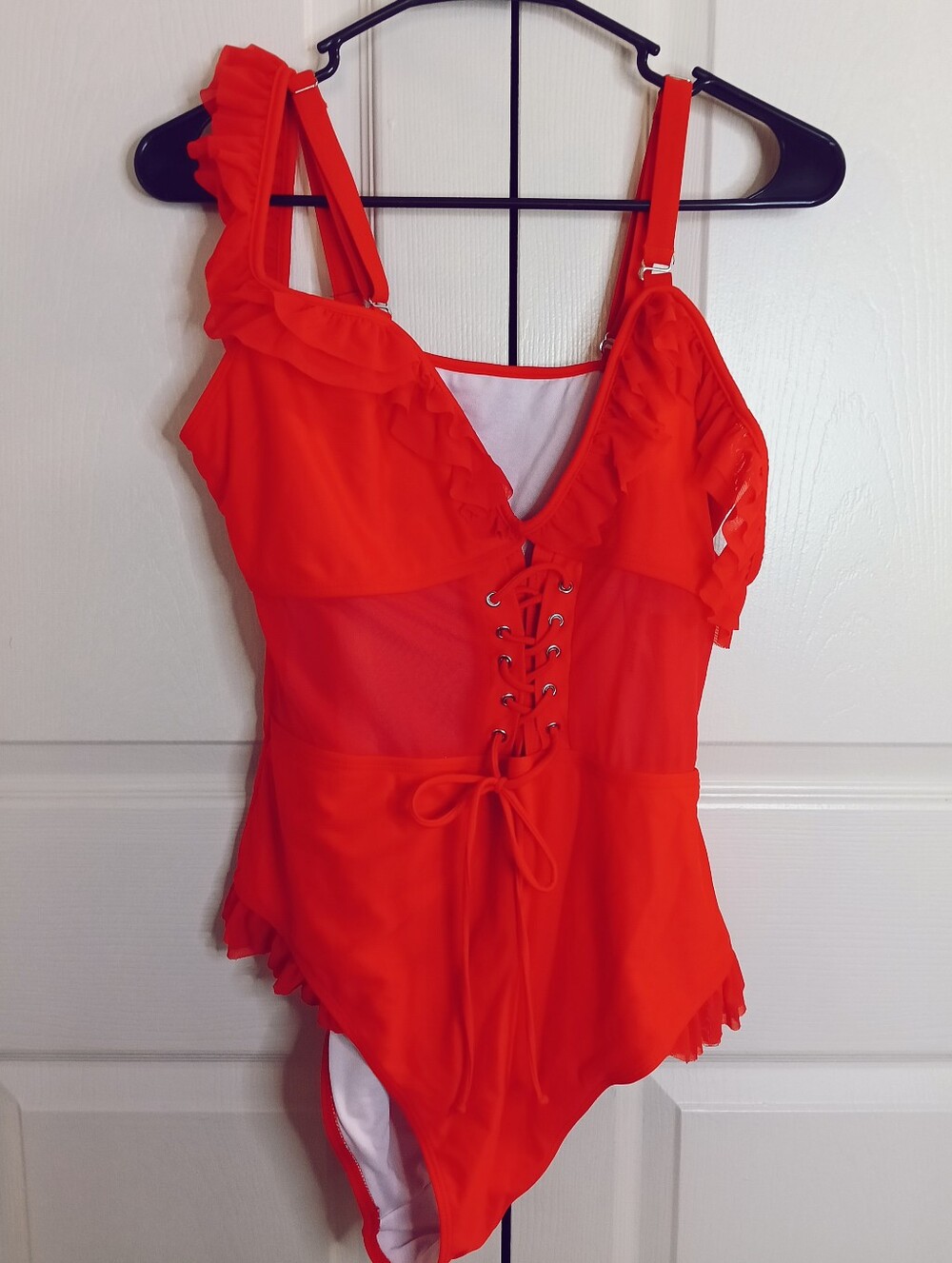 SHEIN Bright Red Ruffle One-Piece Swimsuit for Kids - Picture 3 of 8